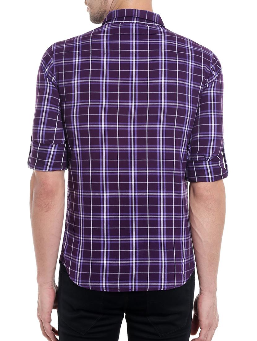 purple cotton casual shirt - 13834844 - Standard Image - 2