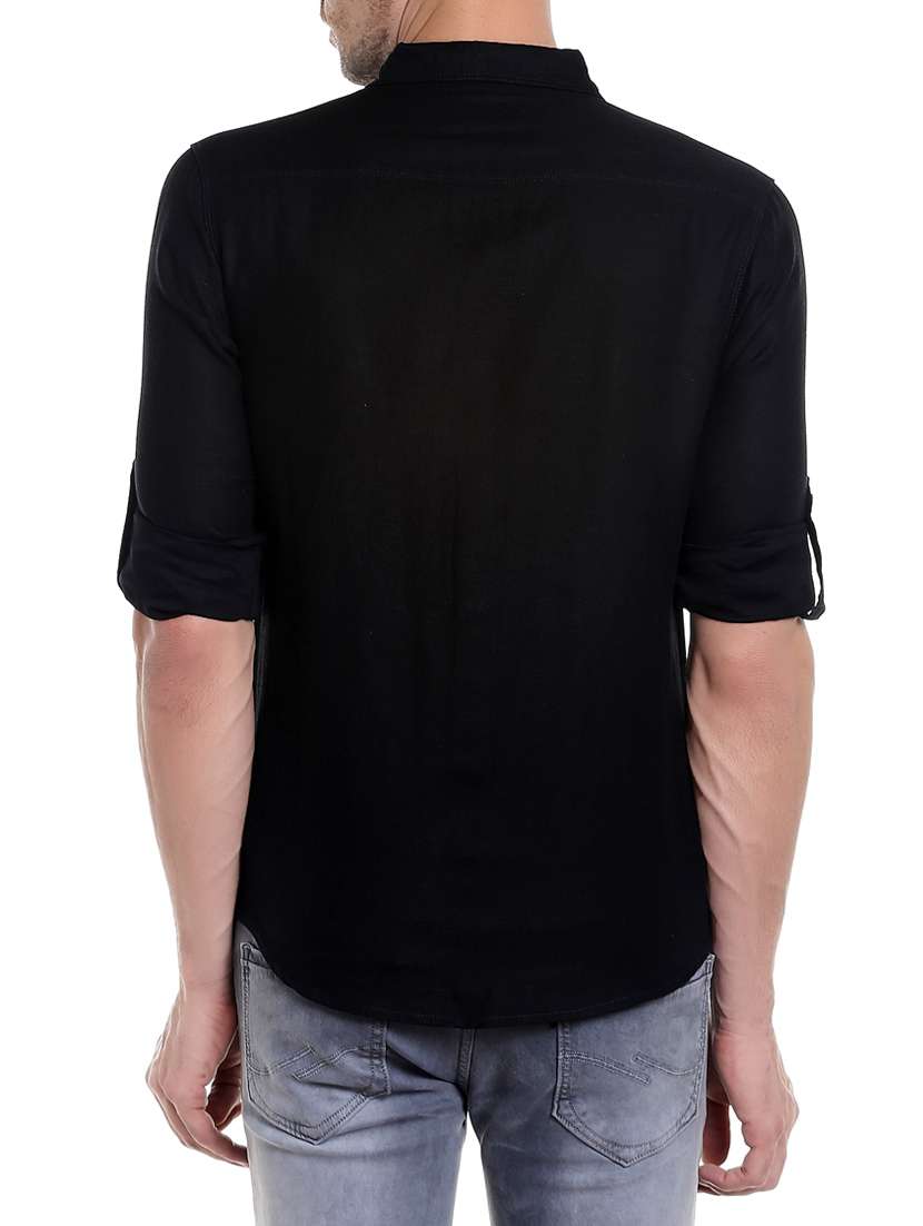 black cotton casual shirt - 13834865 - Standard Image - 2