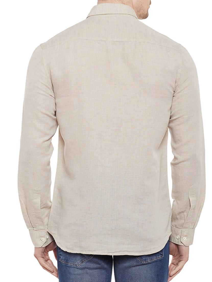 beige cotton casual shirt - 13834890 - Standard Image - 2