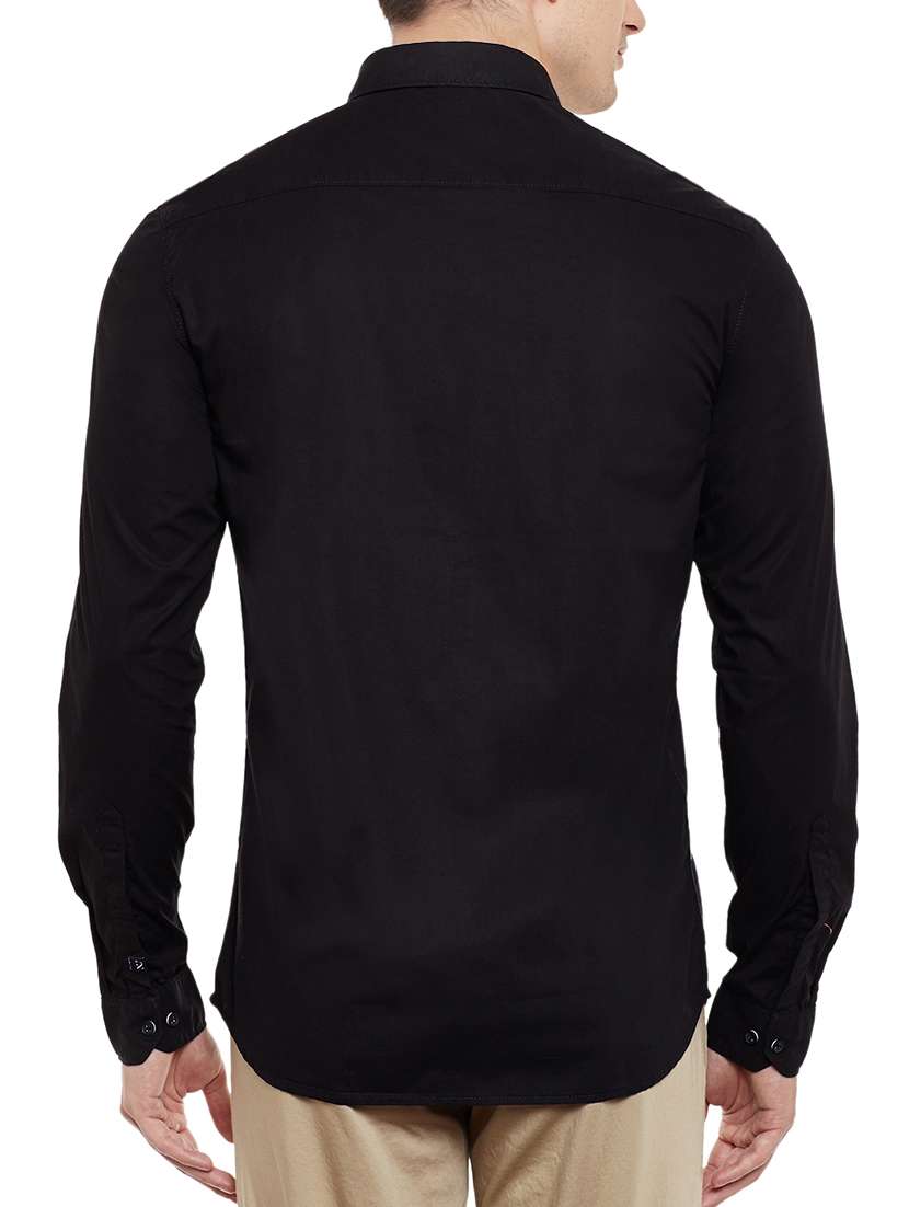 black cotton casual shirt - 13834897 -  Standard Image - 2