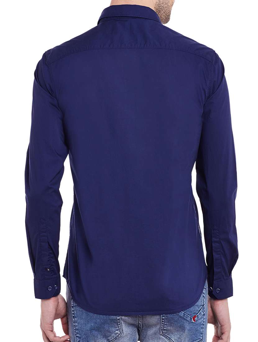 blue cotton casual shirt - 13834899 -  Standard Image - 2