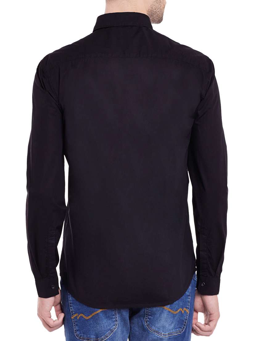 black cotton casual shirt - 13834905 -  Standard Image - 2