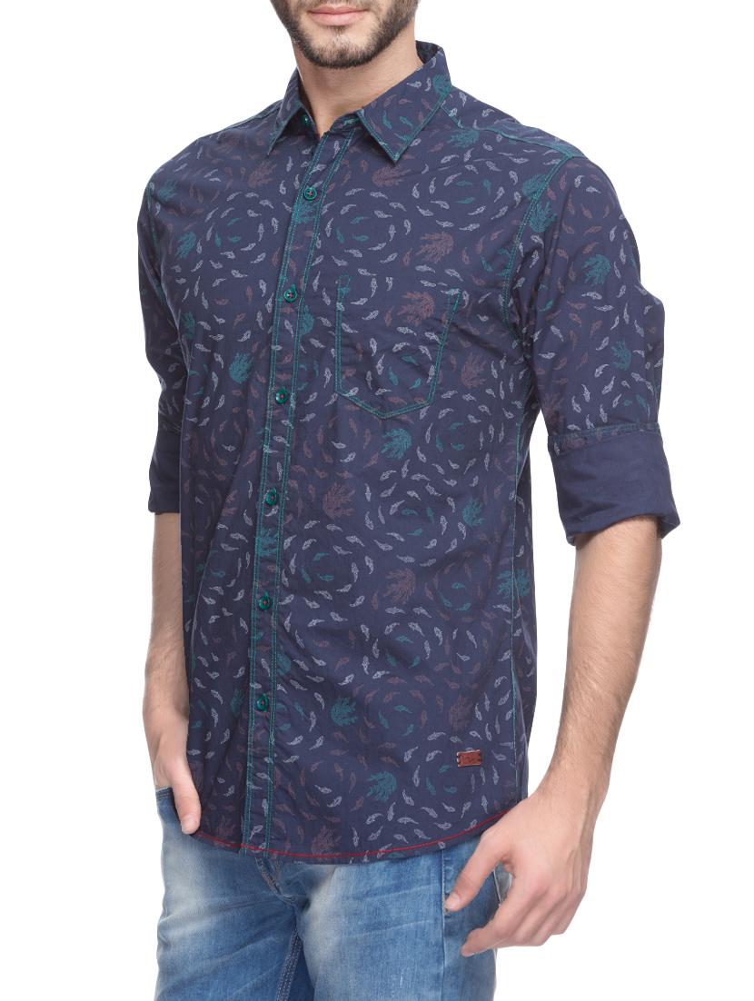blue cotton casual shirt - 13834916 - Standard Image - 2