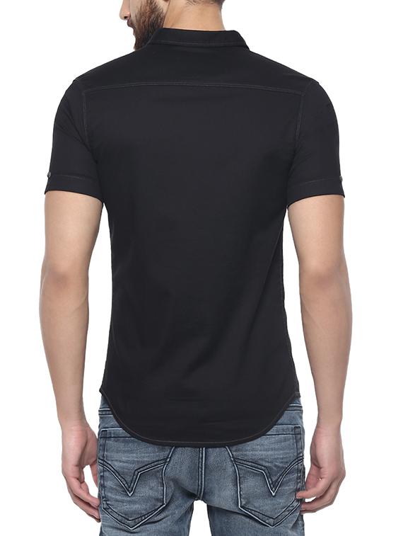 black cotton casual shirt - 13835740 - Standard Image - 2