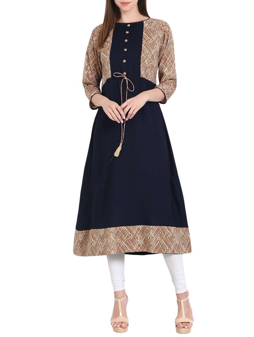 panel printed a-line kurta