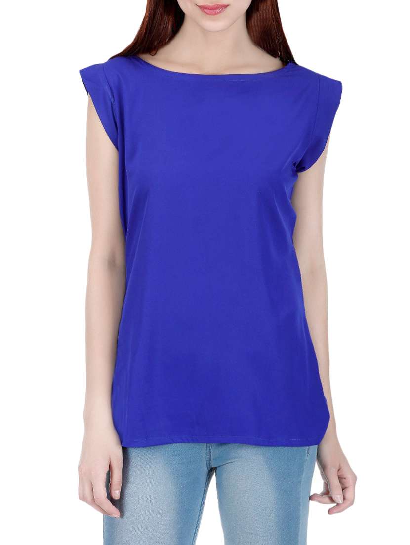 blue polycrepe regular top