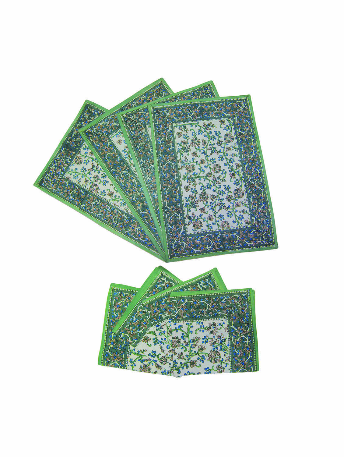 florals printed cotton table mat set of 6 pcs
