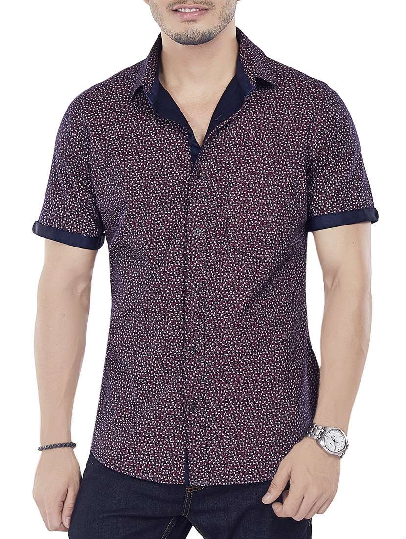 red cotton casual shirt