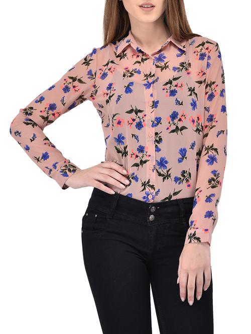 floral print orange shirt - 13842743 -  Standard Image - 0