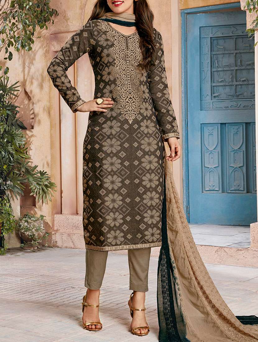 grey churidaar suit dress material