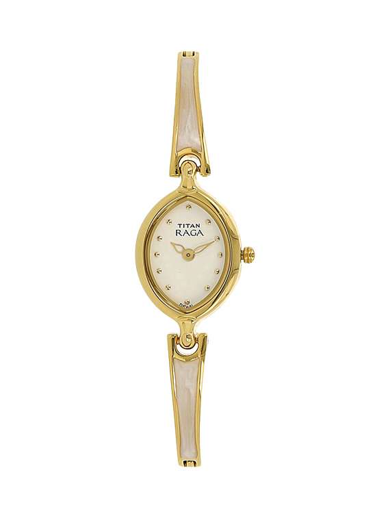 titan white dial analog watch for women - 2370ym11