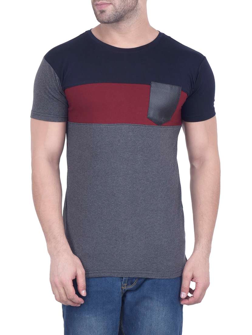 multi color- block cotton t-shirt