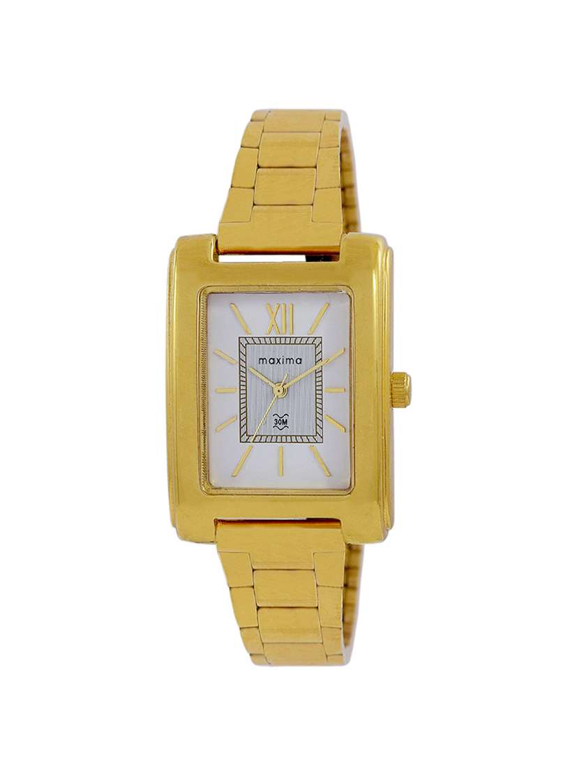 maxima white dial analog watch for women - 43462cmly