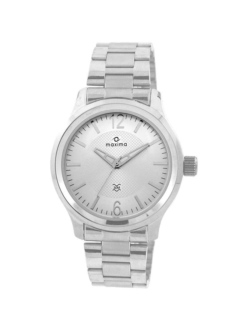 maxima silver dial analog watch for men - 24058cmgi