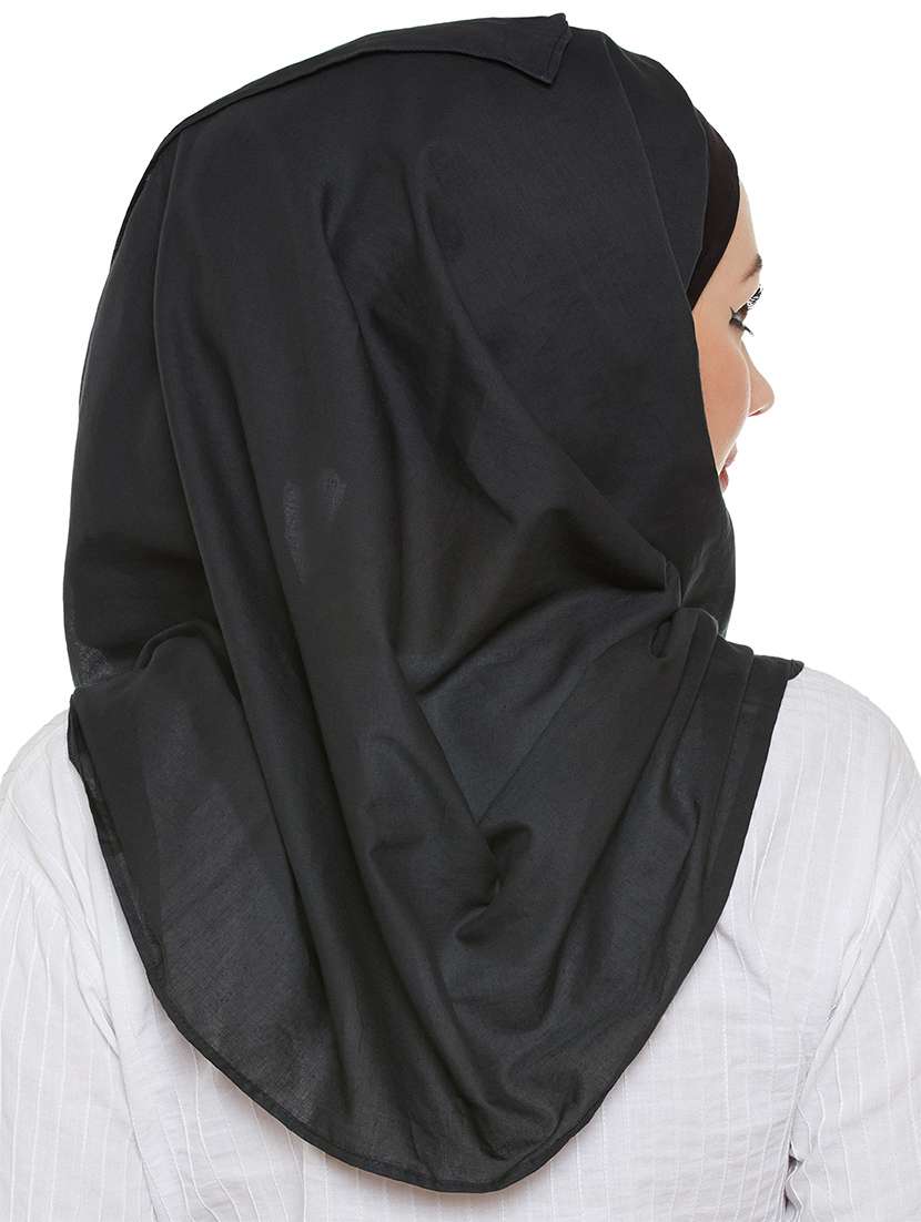 momin libas printed black cotton scarf - 13847553 - Standard Image - 2