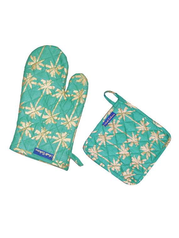 ambbi collection digitally printed mitton and pot holder