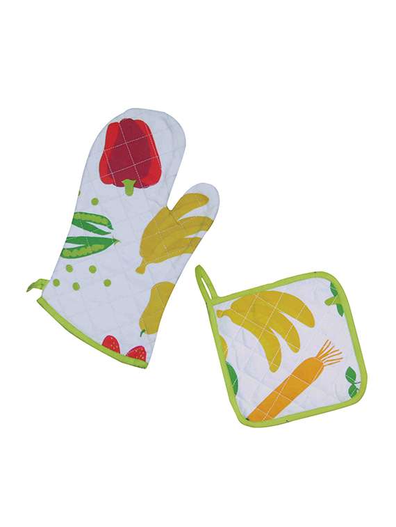 ambbi collection digitally printed mitton and pot holder