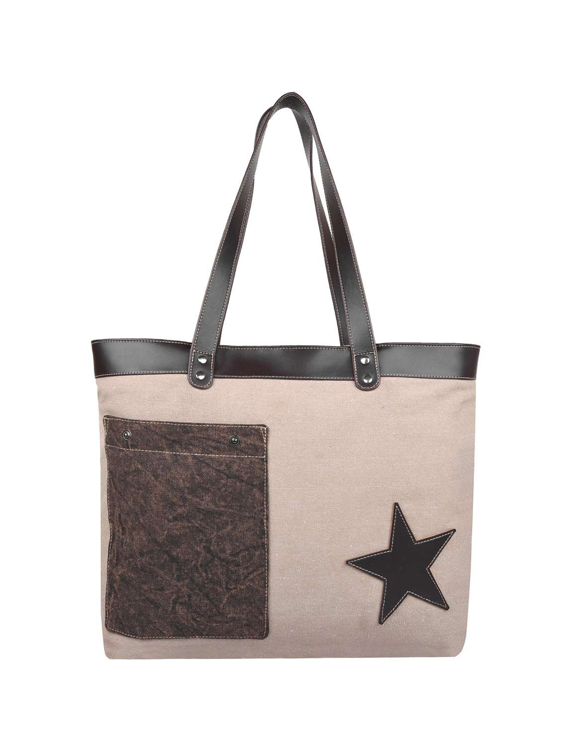 beige canvas handbag