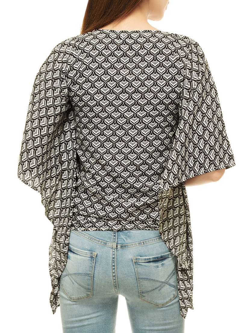 black printed crepe kaftan - 13849893 - Standard Image - 2