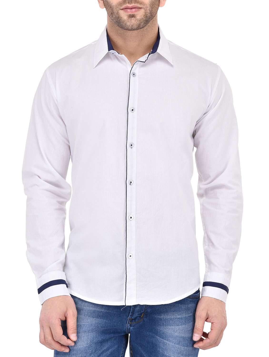 white cotton casual shirt