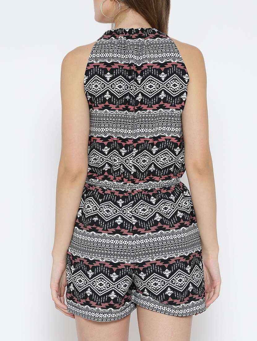 black printed rayon jumpsuit - 13852042 -  Standard Image - 2