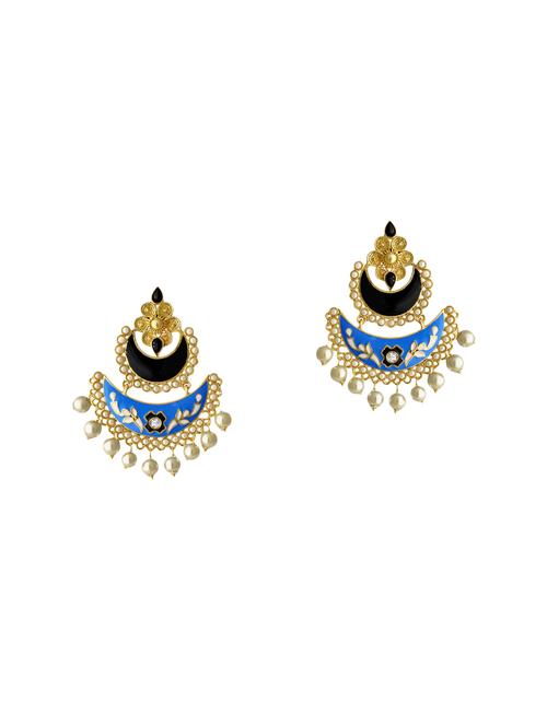 multi colored metal meenakari earrings - 13854919 - Standard Image - 0