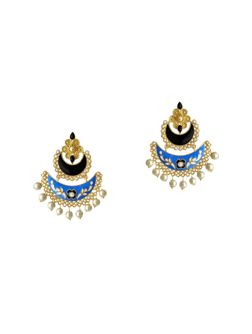 multi colored metal meenakari earrings - 13854919 - Zoom Image - 0