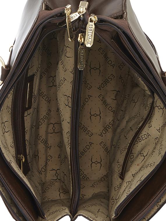 brown leatherette regular handbag - 13860100 - Standard Image - 2