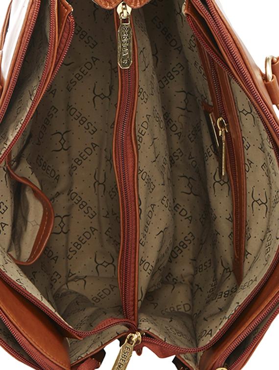 tan leatherette regular handbag - 13860103 - Standard Image - 2
