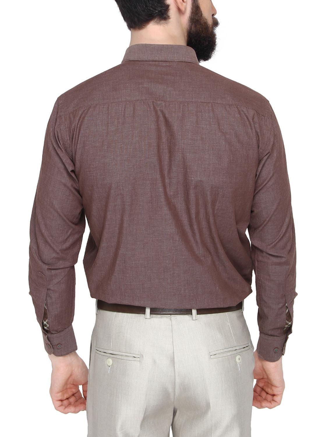 brown cotton formal shirt - 13860660 - Standard Image - 2
