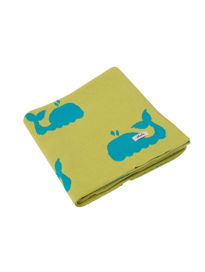 green cotton blanket