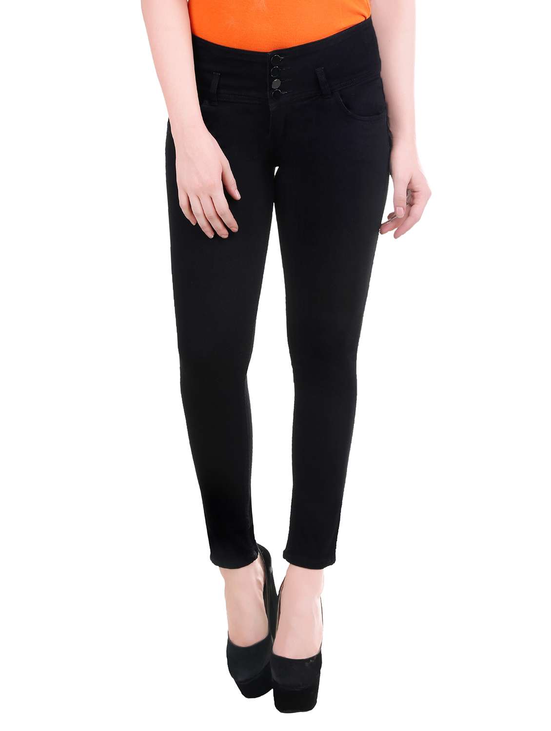 black cotton slim fit jean