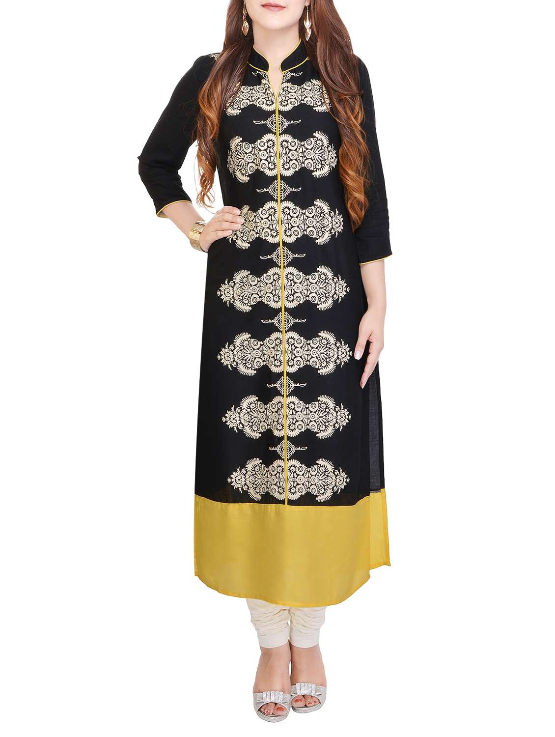 black cotton long kurta