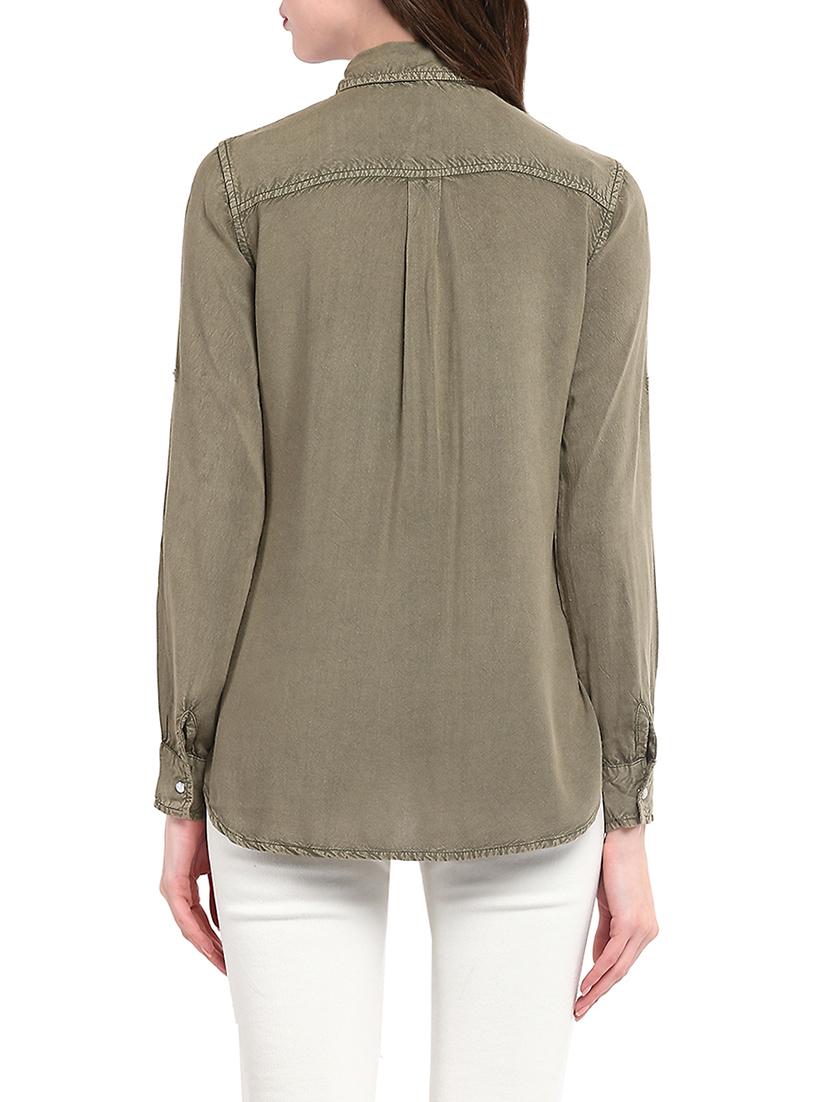 olive rayon regular shirt - 13882518 - Standard Image - 2