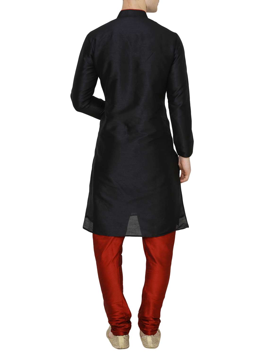 black silk blend kurta pyjama set - 13882601 - Standard Image - 2