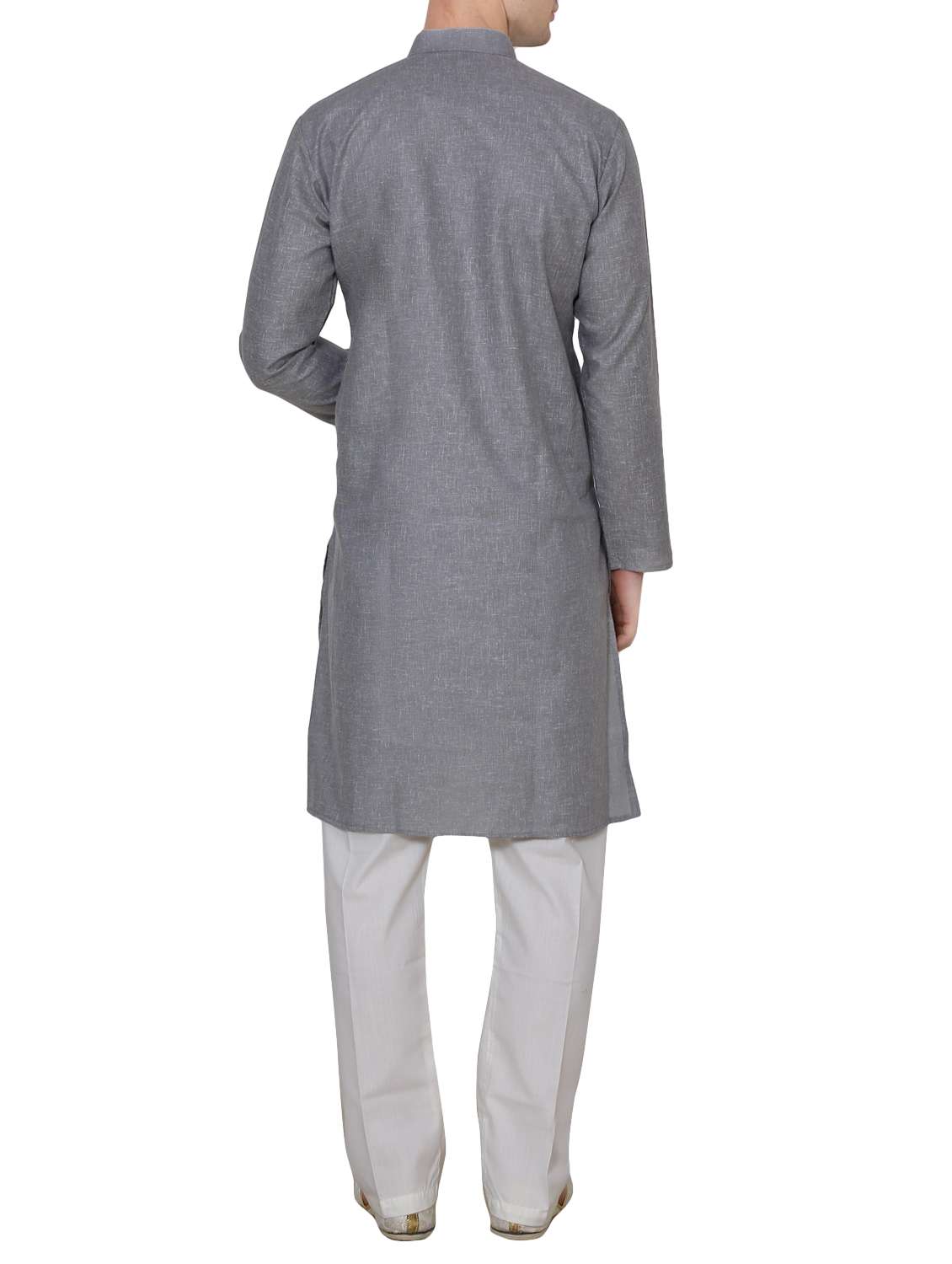 grey cotton kurta pyjama set - 13882699 - Standard Image - 2