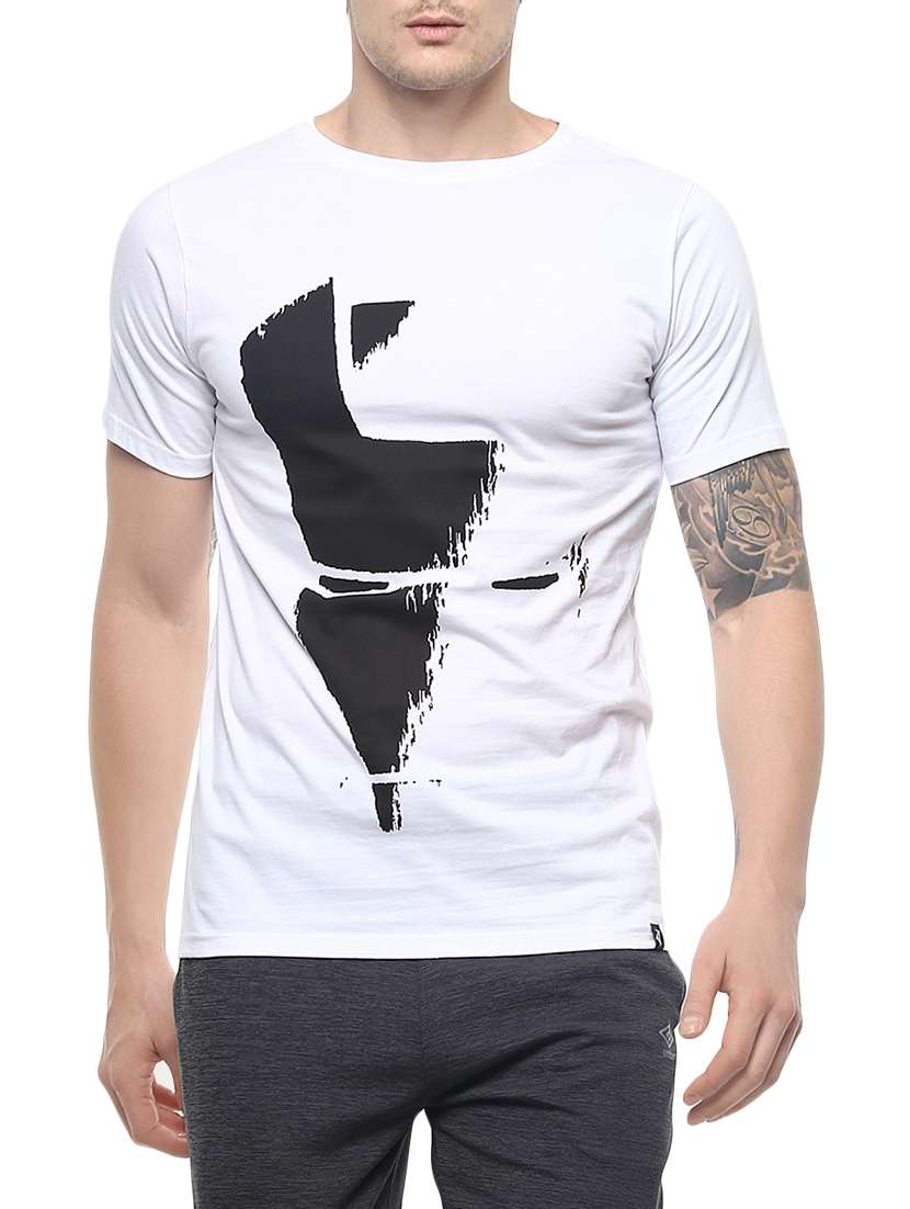 white front print t-shirt
