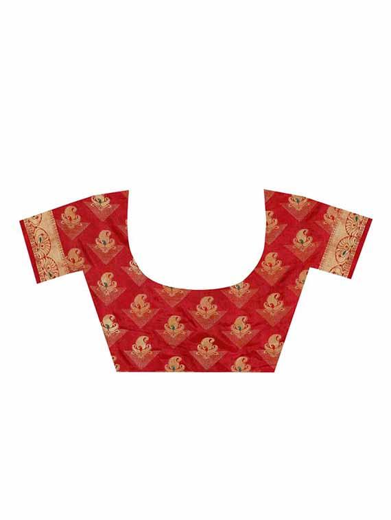 white kanjivaram silk saree with blouse - 13885501 - Standard Image - 2