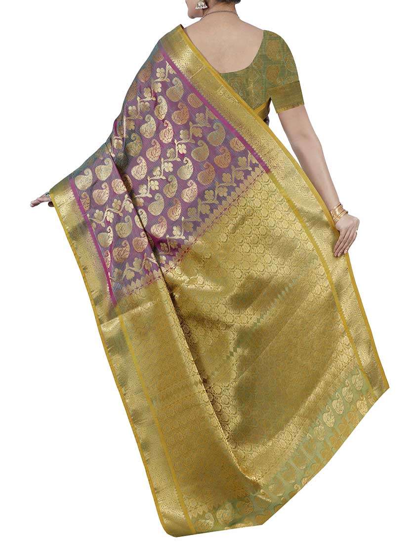 purple kanjivaram saree with blouse - 13885535 -  Standard Image - 2