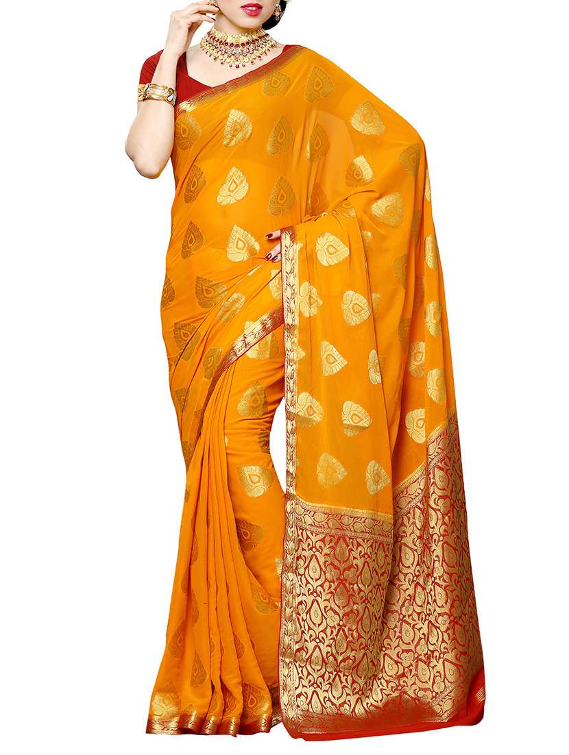 yellow kanjeevaram silk  saree with blouse