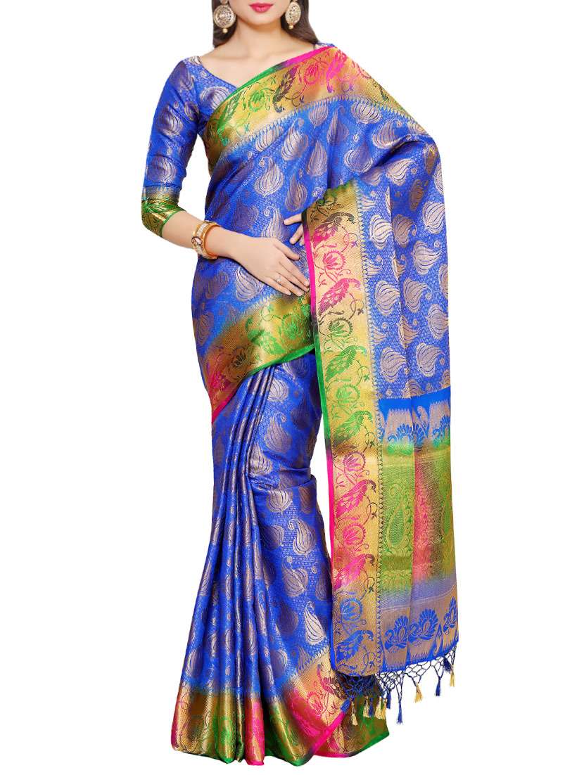 blue kanjivaram  silk saree