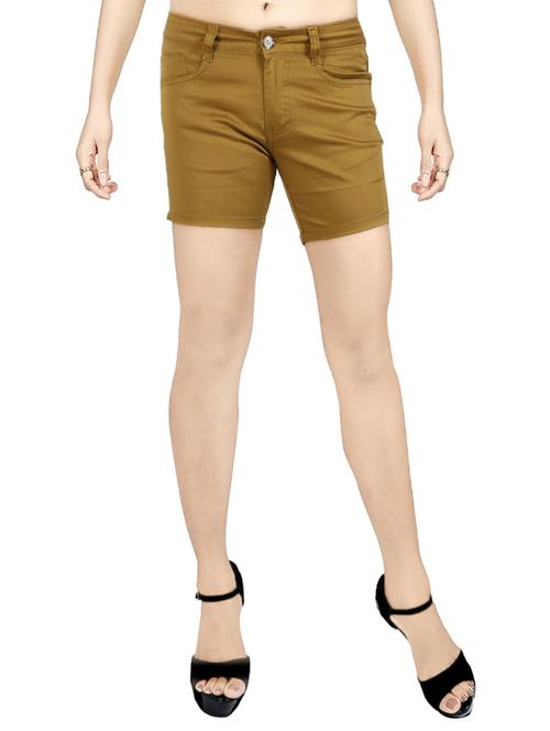brown cotton regular shorts - 13893681 - Standard Image - 0
