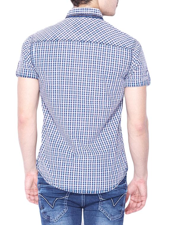 blue cotton casual shirt - 13900649 - Standard Image - 2