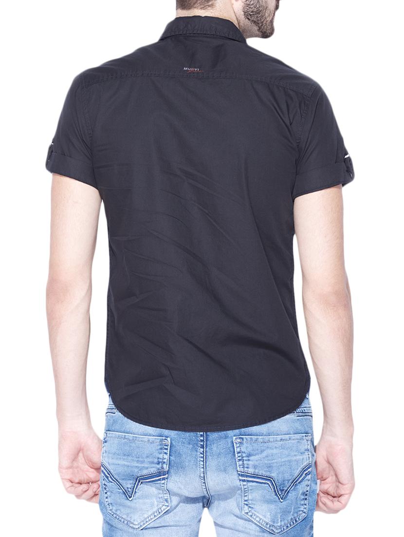 black cotton casual shirt - 13900678 - Standard Image - 2