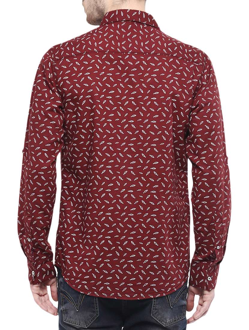 red cotton casual shirt - 13900742 - Standard Image - 2