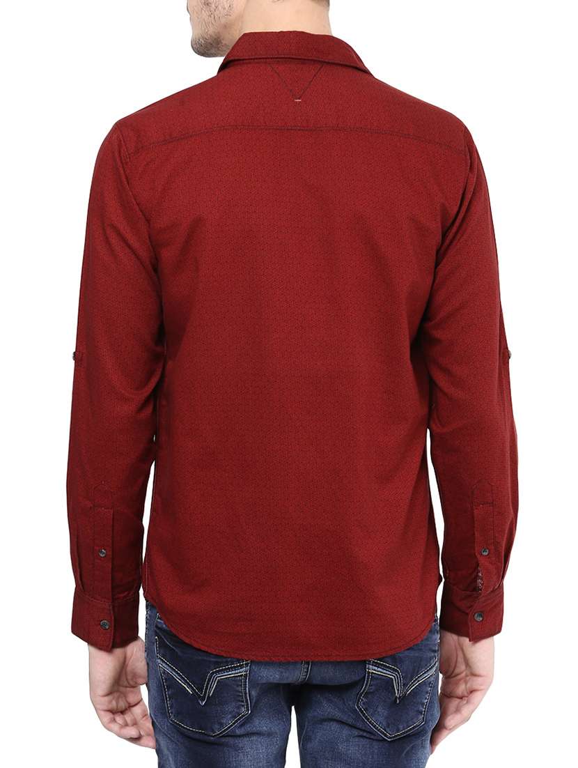 red cotton casual shirt - 13900749 - Standard Image - 2