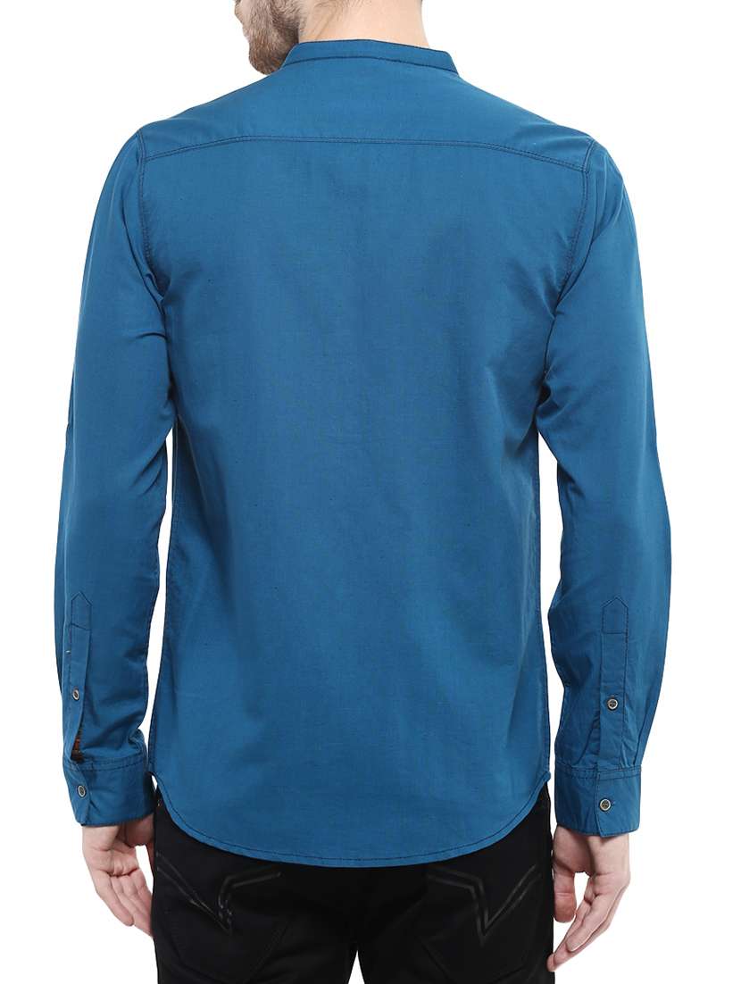 blue cotton casual shirt - 13900752 - Standard Image - 2