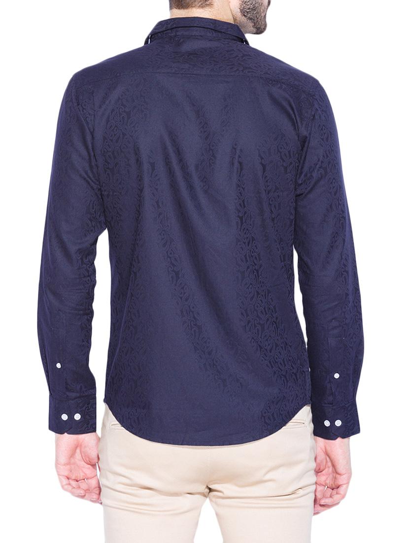 dark blue cotton casual shirt - 13900764 - Standard Image - 2