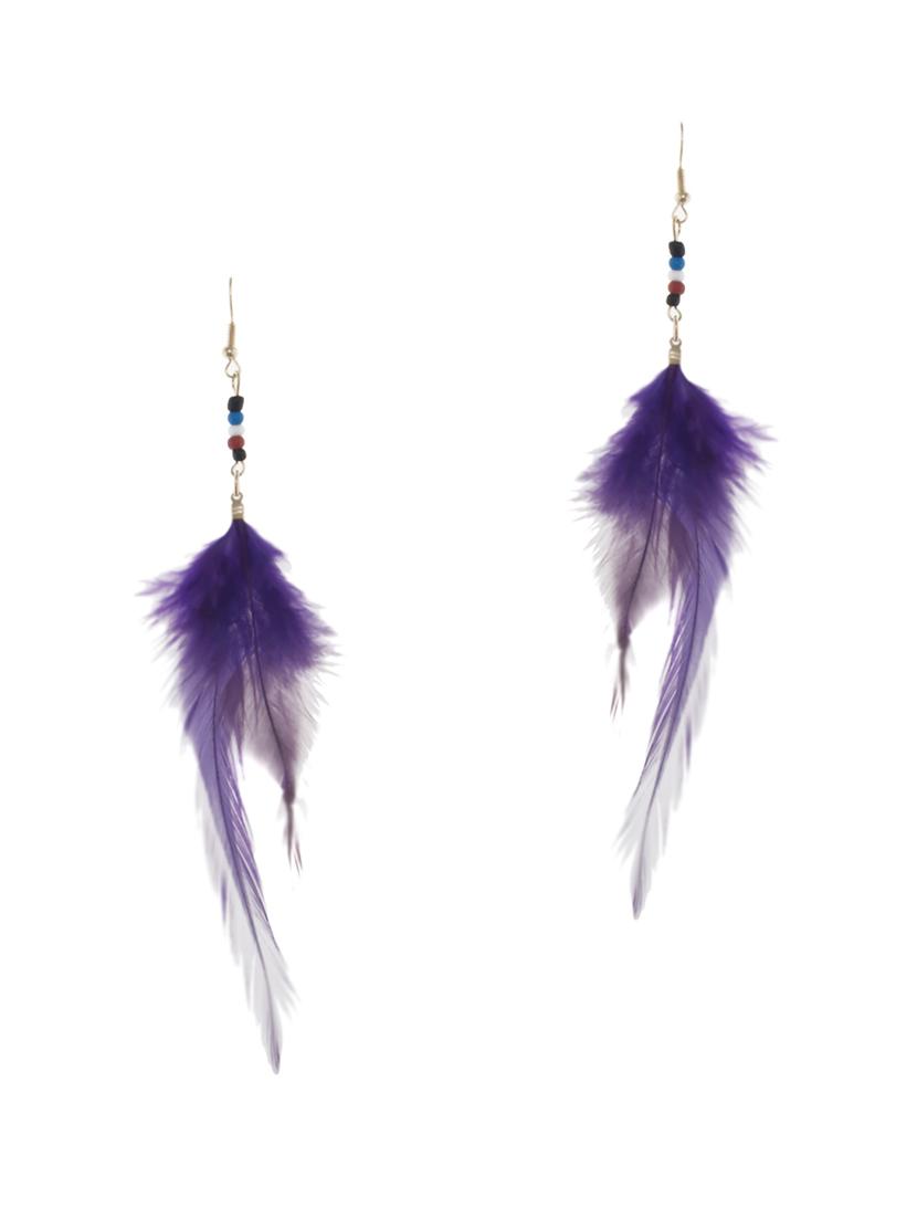 purple metal drop earrings - 13902667 -  Zoom Image - 0