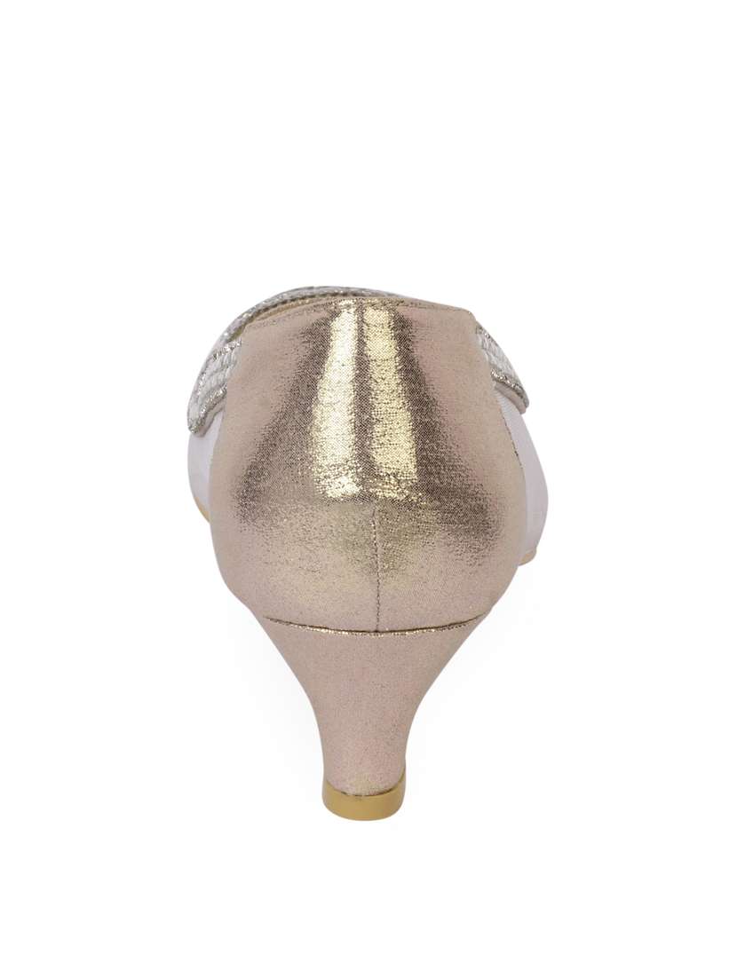 gold faux leather slip on sandals - 13904537 -  Standard Image - 2